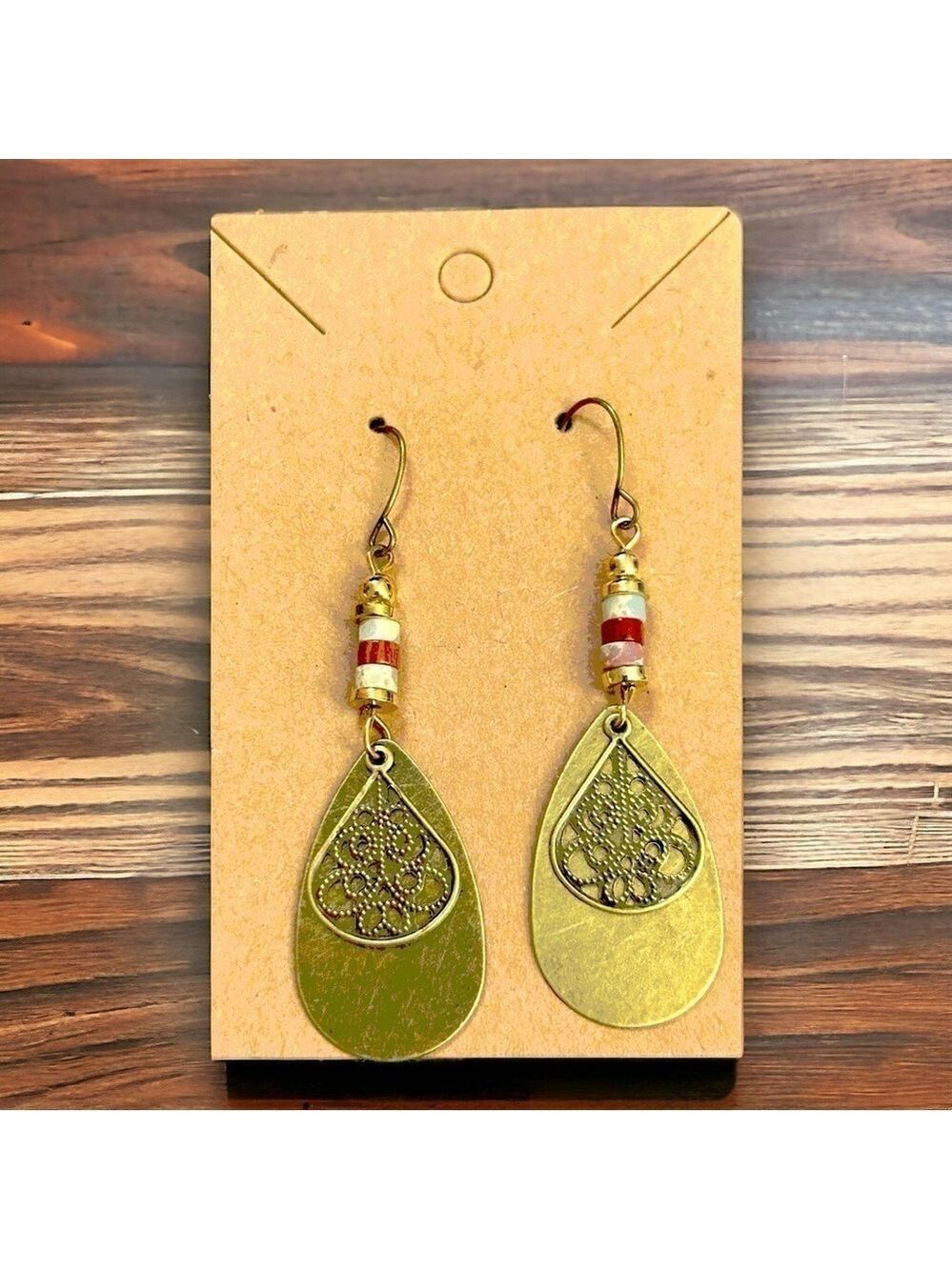 Beaded Bohemian Copper Earrings